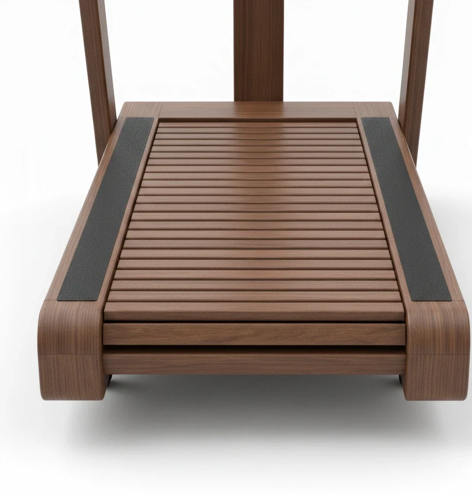 Iš arti medinis bėgimo takelis NordicTrack T 7.5 S